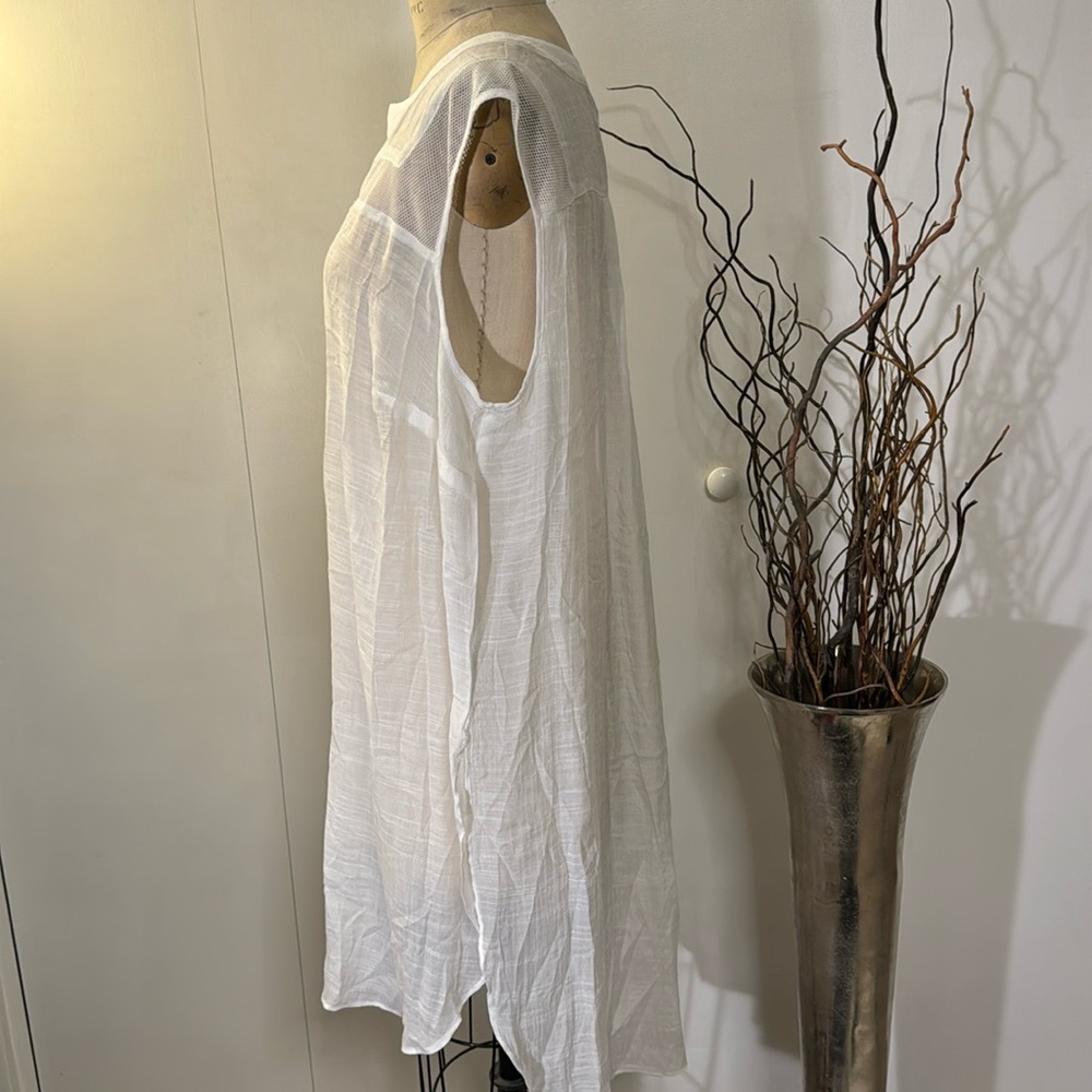 Alyx Sheer White Tunic Button Up - Picture 4 of 7
